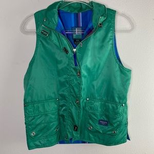 Ralph Lauren marine sailing team green vest womens size small petite vtg 90s